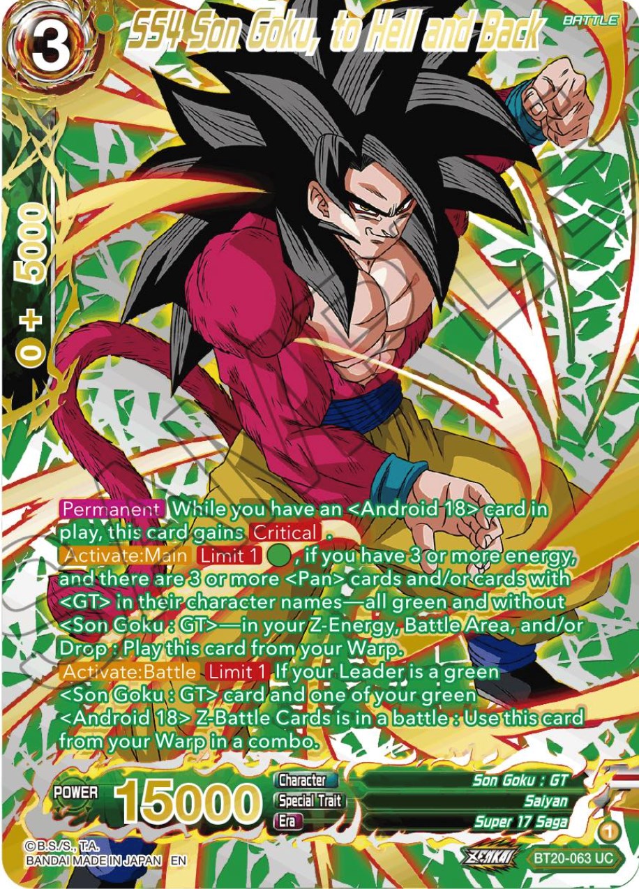 SS4 Son Goku, to Hell and Back (Gold-Stamped) (BT20-063) [Power Absorbed] | Tables and Towers