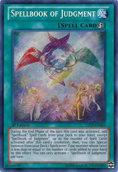 Spellbook of Judgment [LTGY-EN063] Secret Rare | Tables and Towers