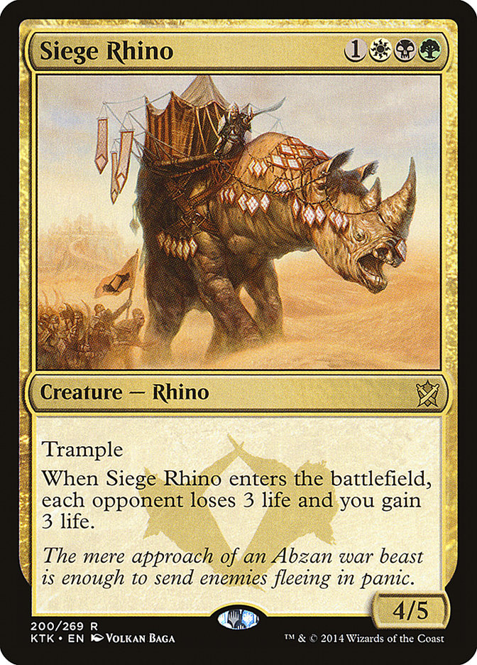 Siege Rhino [Khans of Tarkir] | Tables and Towers