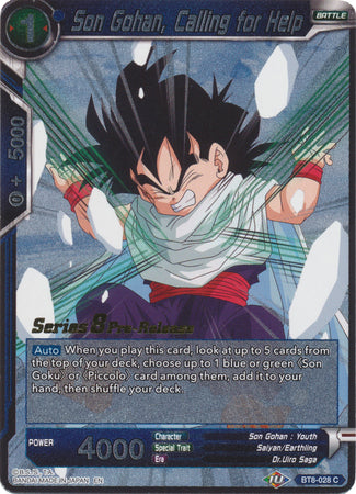 Son Gohan, Calling for Help (BT8-028_PR) [Malicious Machinations Prerelease Promos] | Tables and Towers