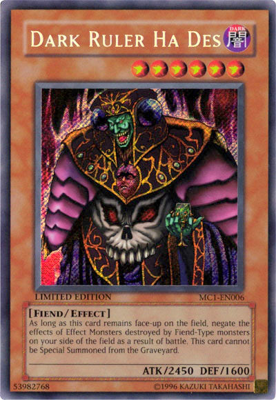 Dark Ruler Ha Des [MC1-EN006] Secret Rare | Tables and Towers