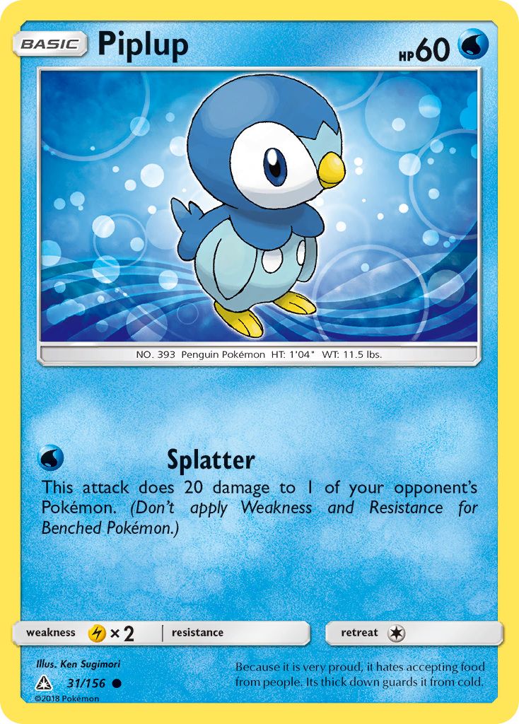 Piplup (31/156) [Sun & Moon: Ultra Prism] | Tables and Towers