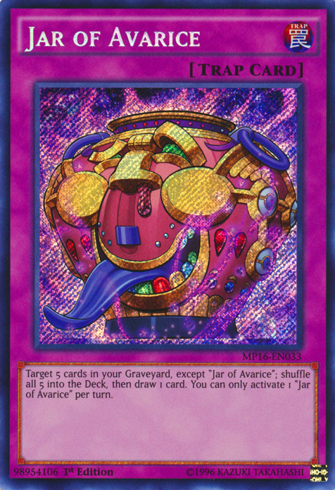 Jar of Avarice [MP16-EN033] Secret Rare | Tables and Towers