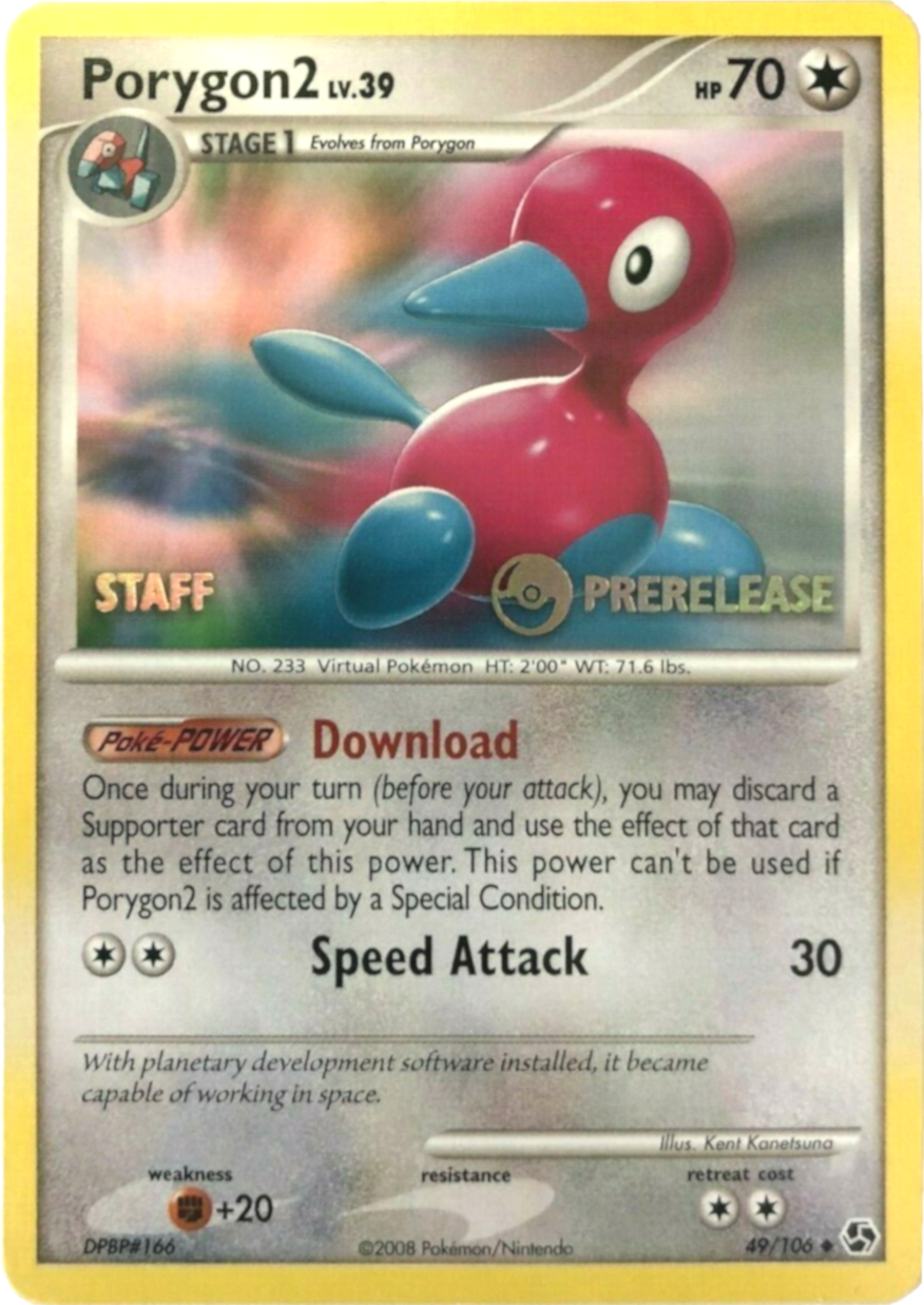 Porygon2 (49/106) (Staff Prerelease Promo) [Diamond & Pearl: Black Star Promos] | Tables and Towers