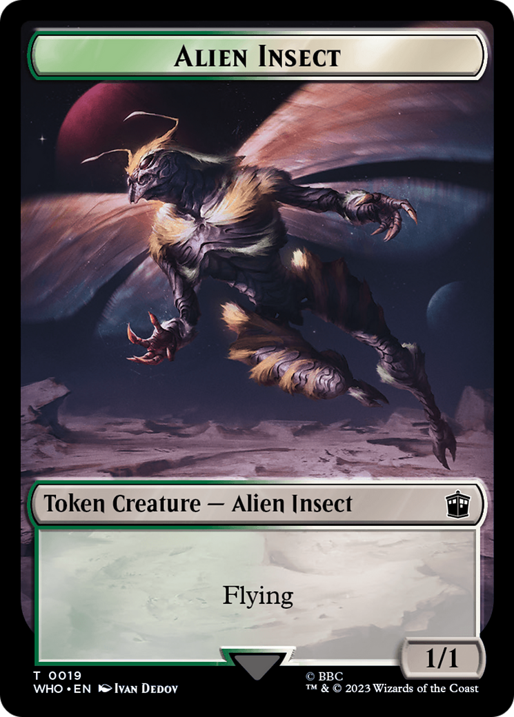 Alien Salamander // Alien Insect Double-Sided Token [Doctor Who Tokens] | Tables and Towers