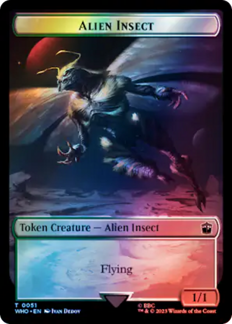 Dalek // Alien Insect Double-Sided Token (Surge Foil) [Doctor Who Tokens] | Tables and Towers