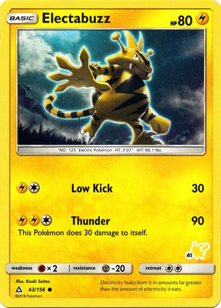 Electabuzz (43/156) (Pikachu Stamp #41) [Battle Academy 2020] | Tables and Towers