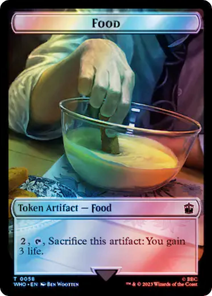 Alien Rhino // Food (0058) Double-Sided Token (Surge Foil) [Doctor Who Tokens] | Tables and Towers