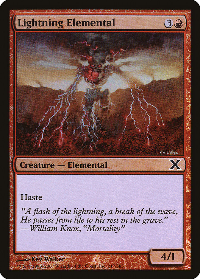 Lightning Elemental (Premium Foil) [Tenth Edition] | Tables and Towers