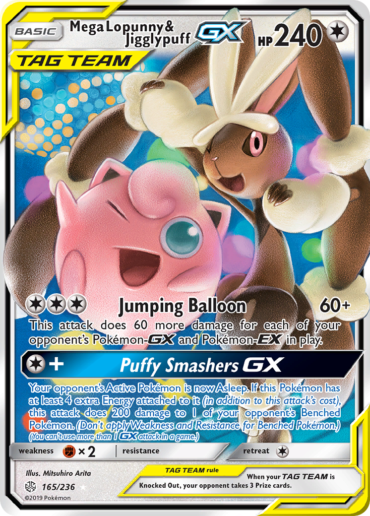 Mega Lopunny & Jigglypuff GX (165/236) [Sun & Moon: Cosmic Eclipse] | Tables and Towers