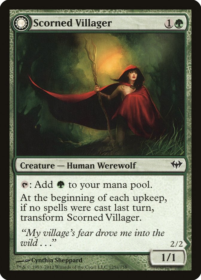 Scorned Villager // Moonscarred Werewolf [Dark Ascension] | Tables and Towers