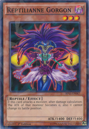 Reptilianne Gorgon [BP03-EN067] Shatterfoil Rare | Tables and Towers