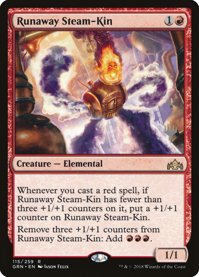 Runaway Steam-Kin (Promo Pack) [Guilds of Ravnica Promos] | Tables and Towers