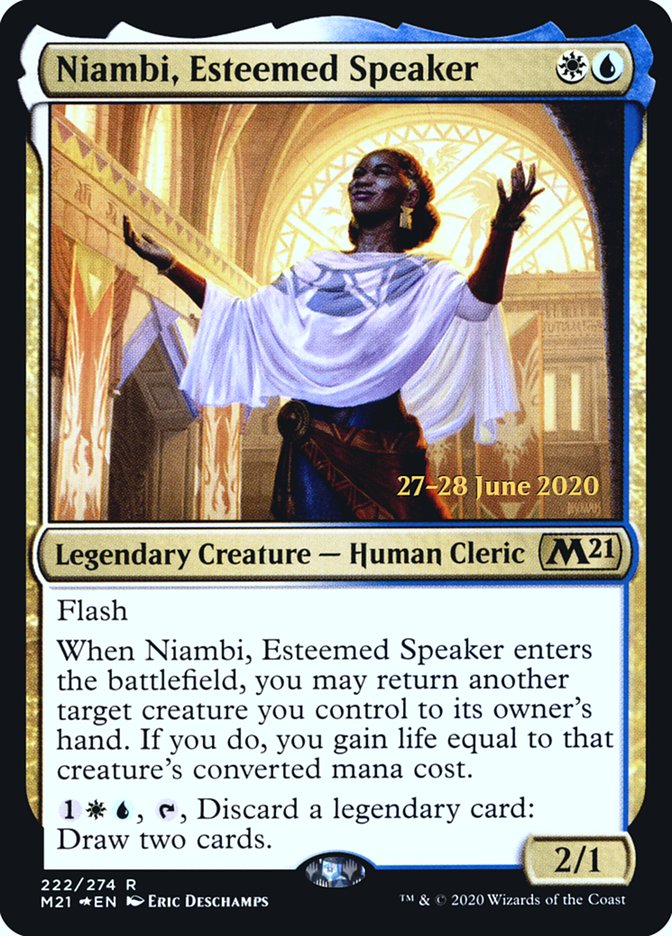 Niambi, Esteemed Speaker [Core Set 2021 Prerelease Promos] | Tables and Towers