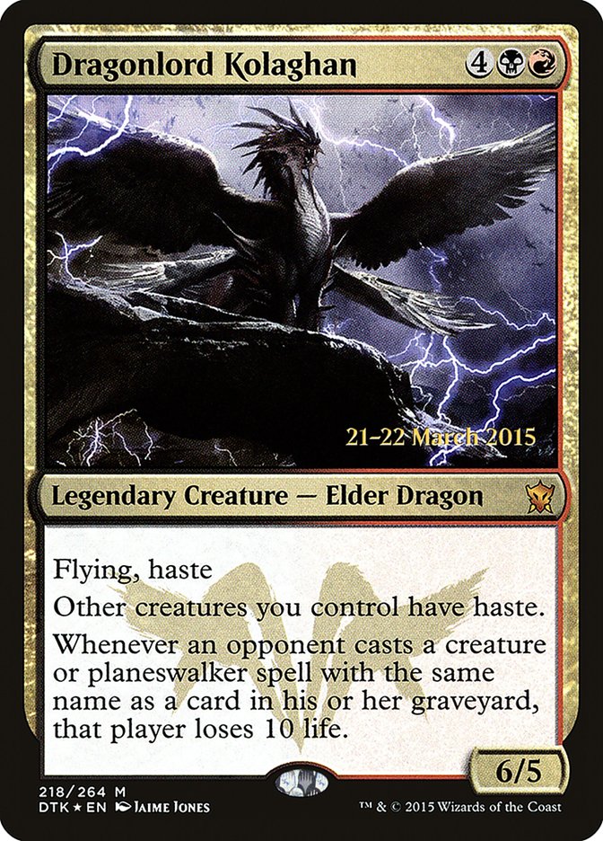 Dragonlord Kolaghan [Dragons of Tarkir Prerelease Promos] | Tables and Towers