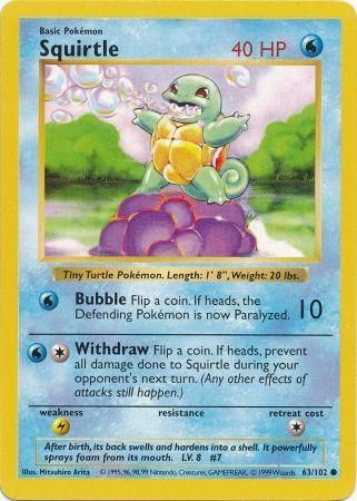 Squirtle (63/102) [Base Set Shadowless Unlimited] | Tables and Towers