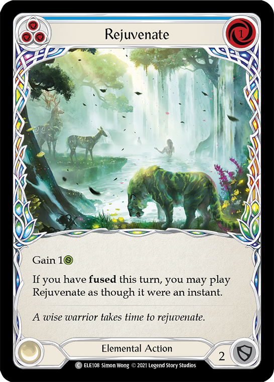 Rejuvenate (Blue) [ELE108] (Tales of Aria)  1st Edition Rainbow Foil | Tables and Towers