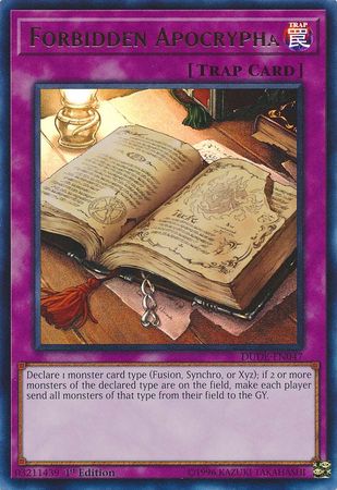 Forbidden Apocrypha [DUDE-EN047] Ultra Rare | Tables and Towers