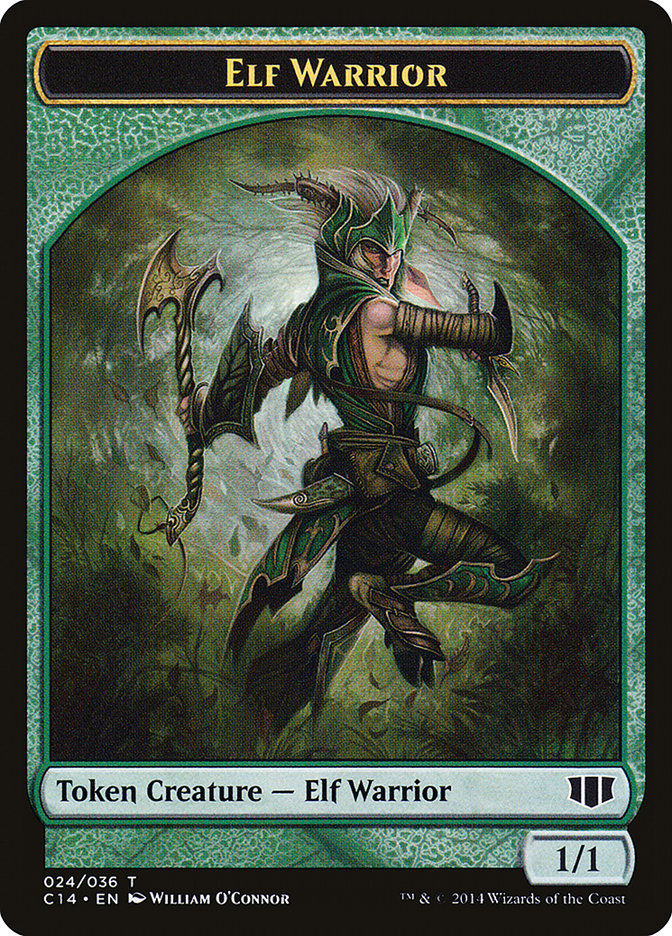 Gargoyle // Elf Warrior Double-Sided Token [Commander 2014 Tokens] | Tables and Towers