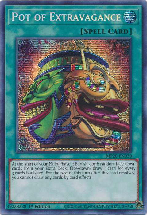 Pot of Extravagance [MP20-EN030] Prismatic Secret Rare | Tables and Towers