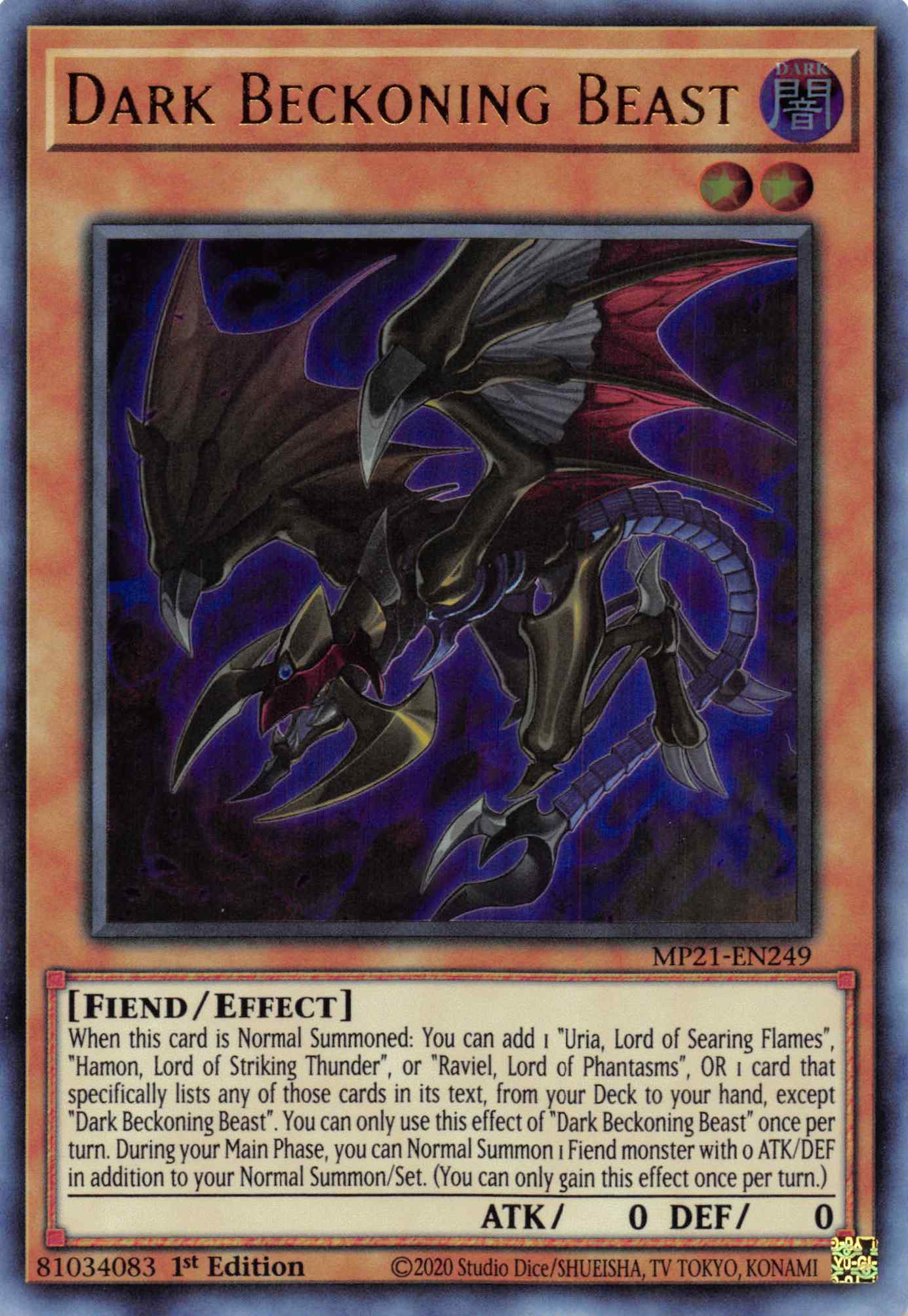 Dark Beckoning Beast [MP21-EN249] Ultra Rare | Tables and Towers