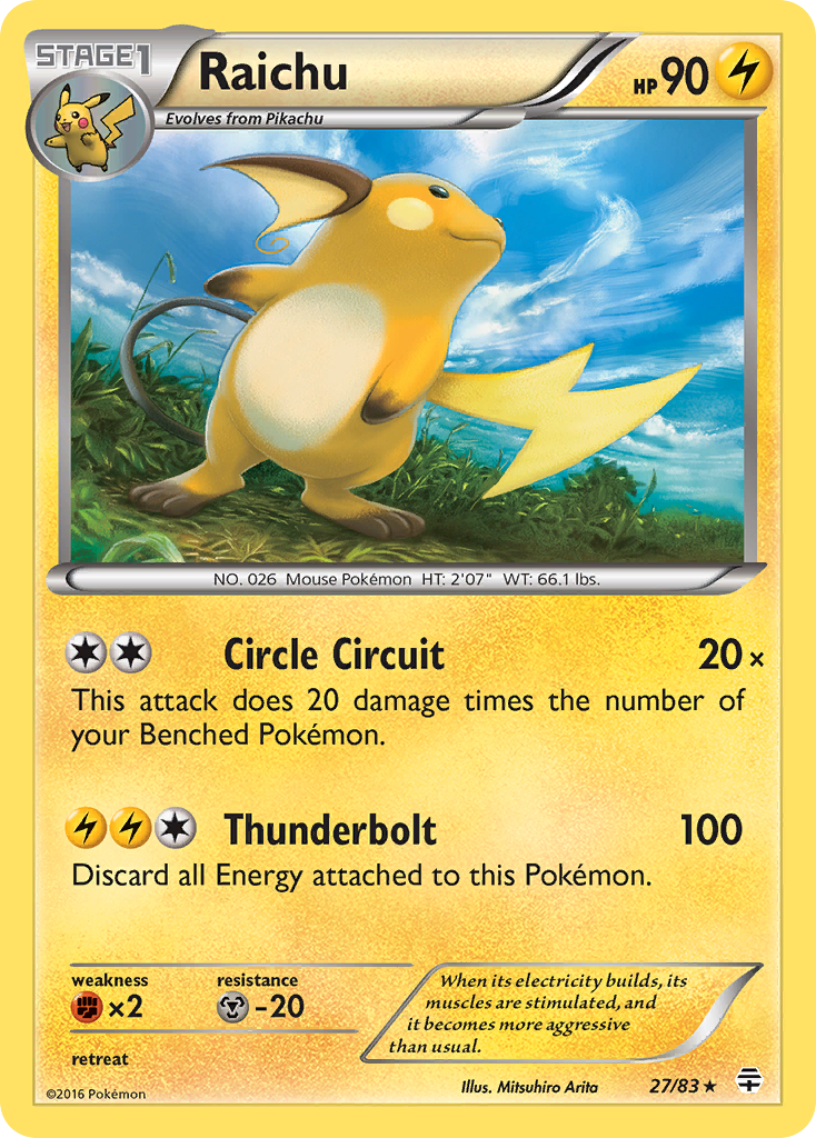 Raichu (27/83) [XY: Generations] | Tables and Towers