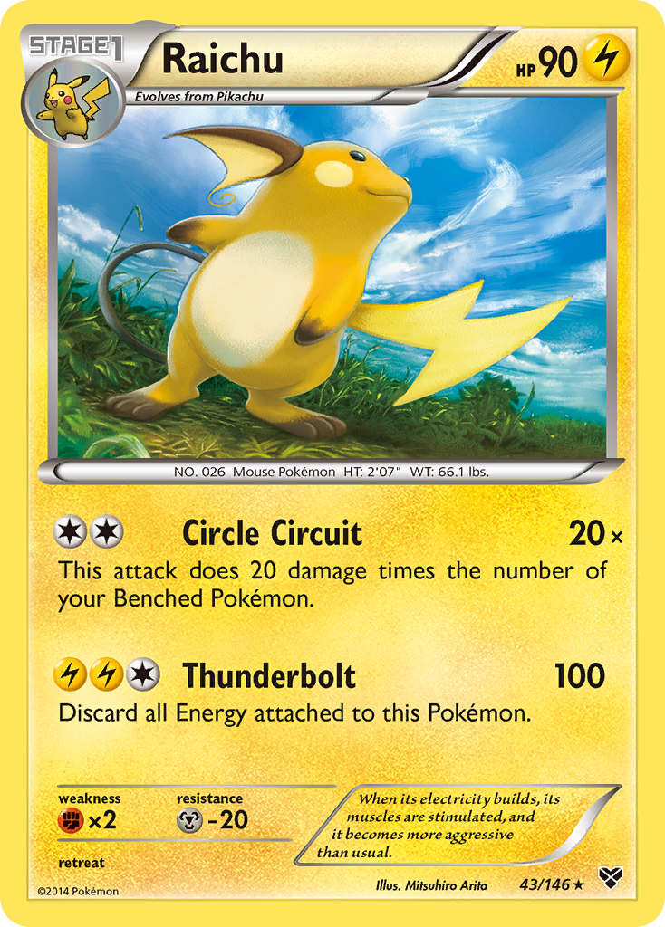 Raichu (43/146) [XY: Base Set] | Tables and Towers