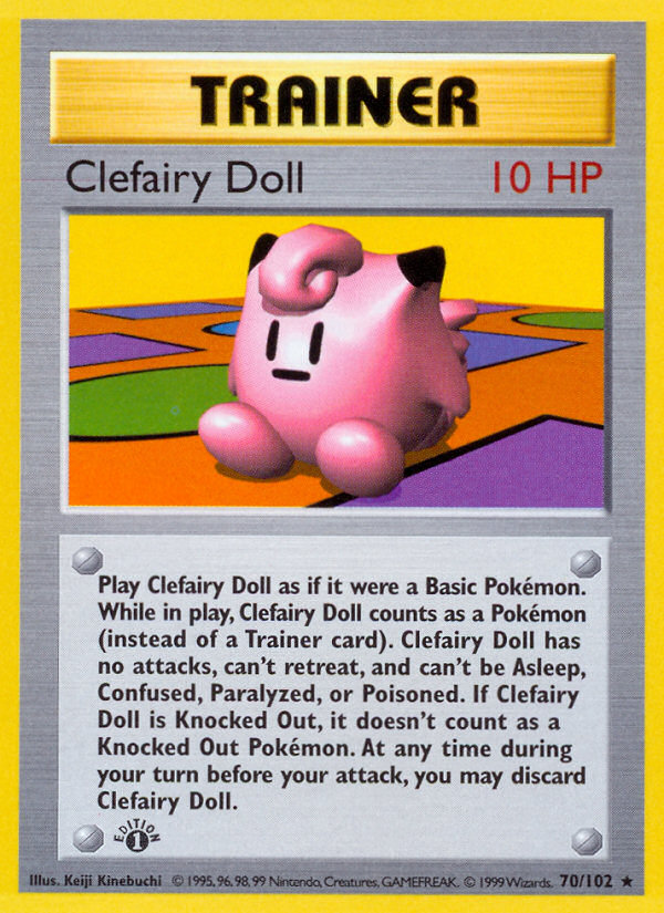 Clefairy Doll (70/102) (Shadowless) [Base Set 1st Edition] | Tables and Towers