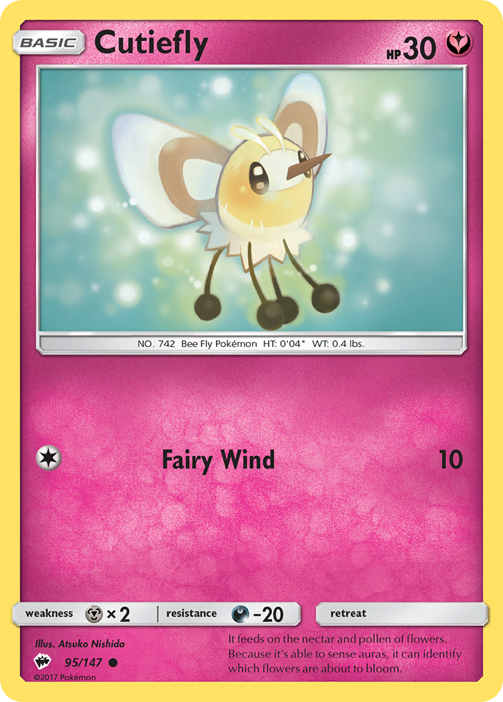 Cutiefly (95/147) [Sun & Moon: Burning Shadows] | Tables and Towers