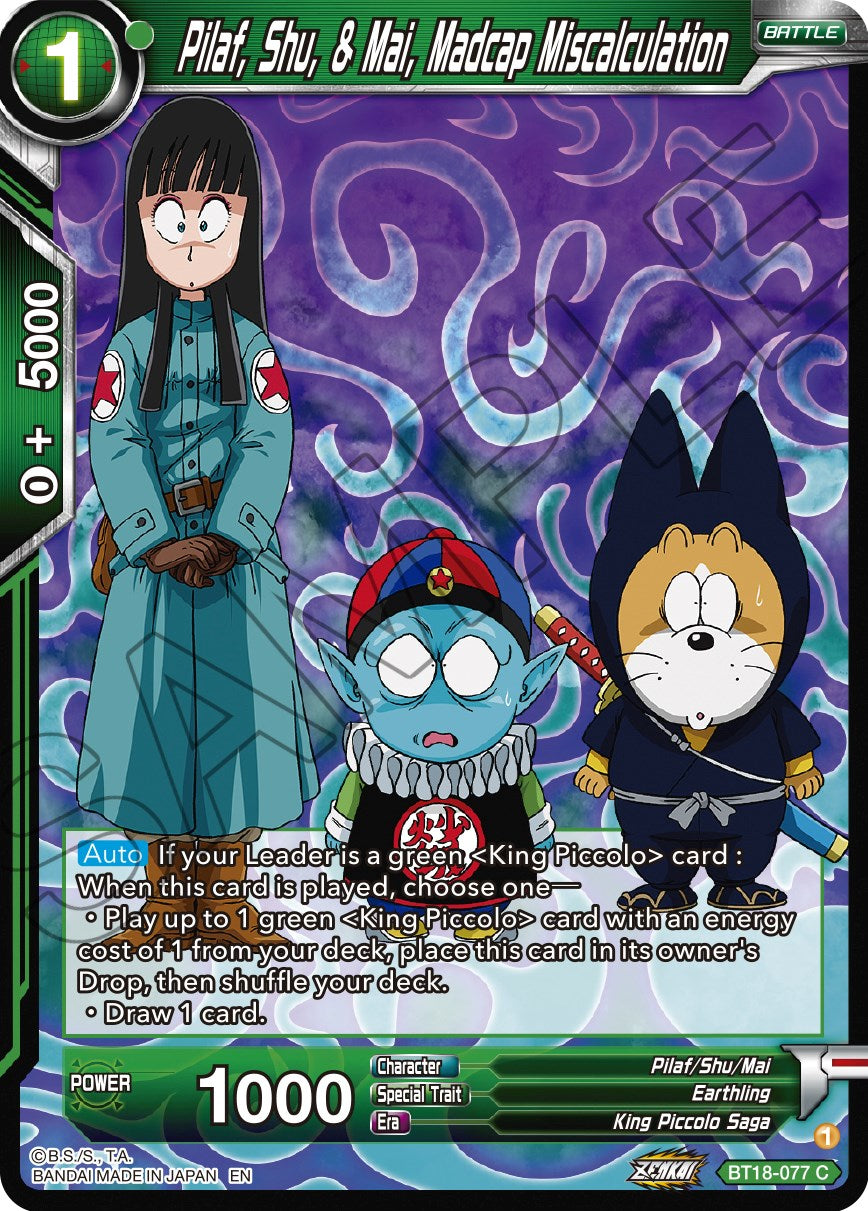 Pilaf, Shu, & Mai, Madcap Miscalculation (BT18-077) [Dawn of the Z-Legends] | Tables and Towers