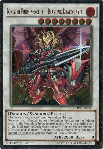 Ignister Prominence, the Blasting Dracoslayer [CORE-EN050] Ultimate Rare | Tables and Towers