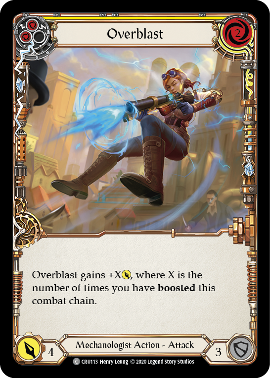 Overblast (Yellow) [CRU113] (Crucible of War)  1st Edition Rainbow Foil | Tables and Towers