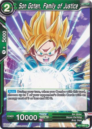 Son Goten, Family of Justice (BT1-063) [Galactic Battle] | Tables and Towers