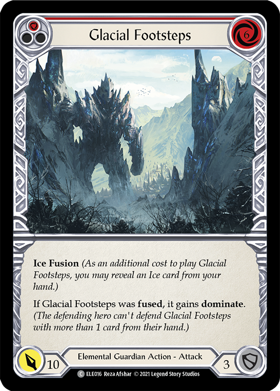 Glacial Footsteps (Red) [ELE016] (Tales of Aria)  1st Edition Rainbow Foil | Tables and Towers