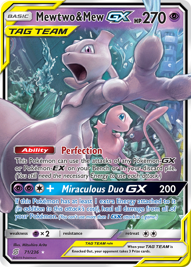 Mewtwo & Mew GX (71/236) [Sun & Moon: Unified Minds] | Tables and Towers