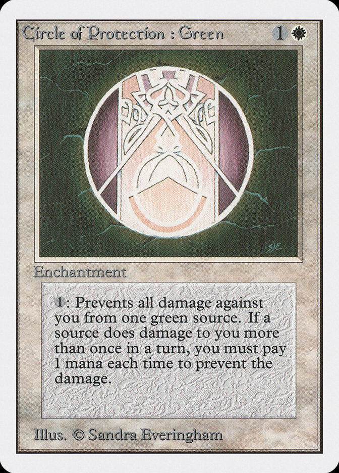 Circle of Protection: Green [Unlimited Edition] | Tables and Towers