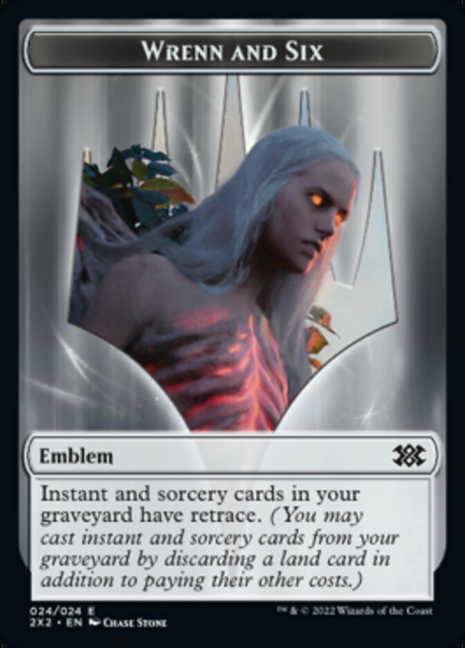 Wrenn and Six Emblem // Spirit (008) Double-Sided Token [Double Masters 2022 Tokens] | Tables and Towers