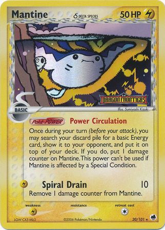 Mantine (20/101) (Delta Species) (Stamped) [EX: Dragon Frontiers] | Tables and Towers