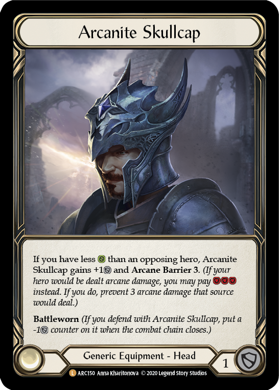 Arcanite Skullcap [U-ARC150] (Arcane Rising Unlimited)  Unlimited Rainbow Foil | Tables and Towers