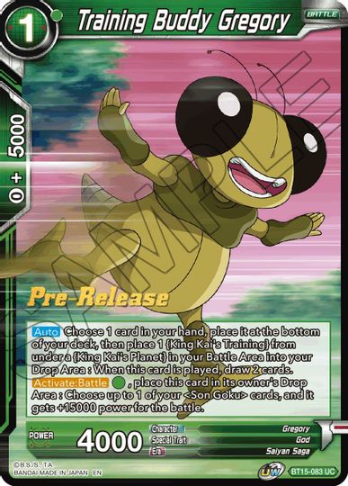 Training Buddy Gregory (BT15-083) [Saiyan Showdown Prerelease Promos] | Tables and Towers