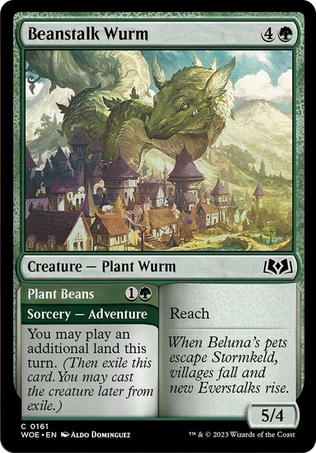 Beanstalk Wurm // Plant Beans [Wilds of Eldraine] | Tables and Towers