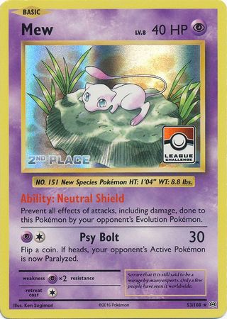 Mew (53/108) (League Promo 2nd Place) [XY: Evolutions] | Tables and Towers