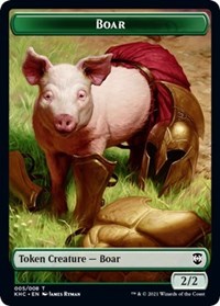 Boar // Spirit Double-Sided Token [Kaldheim Commander Tokens] | Tables and Towers