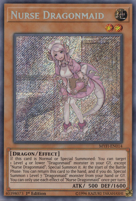 Nurse Dragonmaid [MYFI-EN014] Secret Rare | Tables and Towers