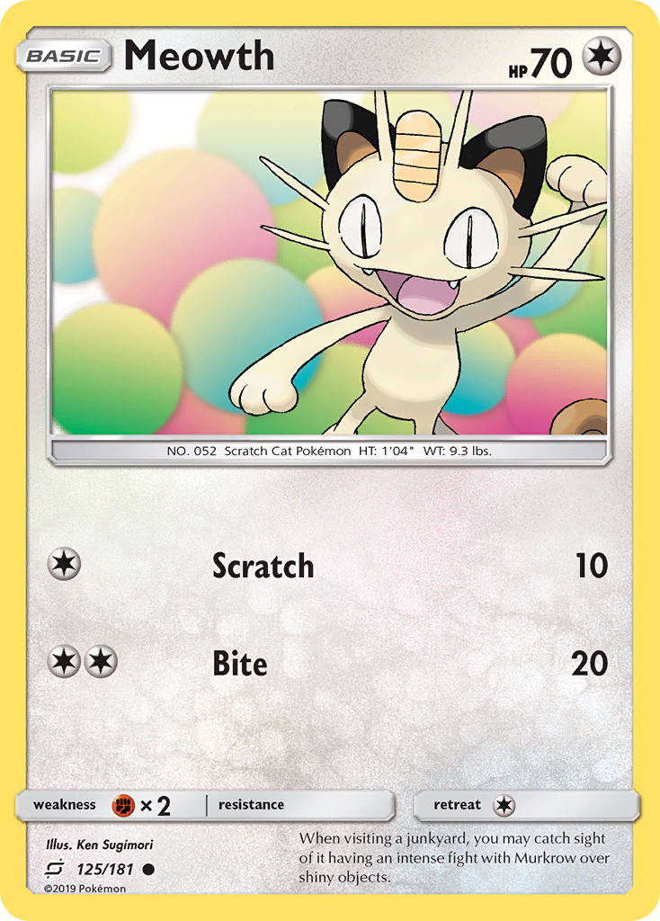 Meowth (125/181) [Sun & Moon: Team Up] | Tables and Towers