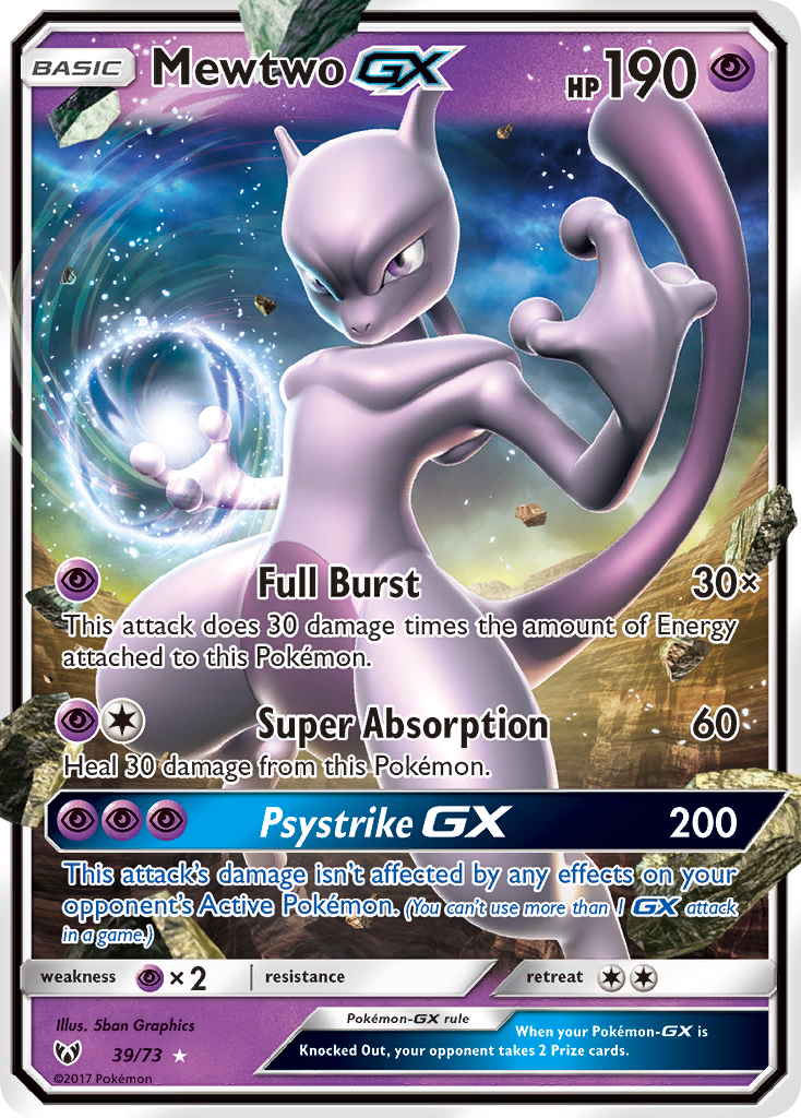 Mewtwo GX (39/73) [Sun & Moon: Shining Legends] | Tables and Towers