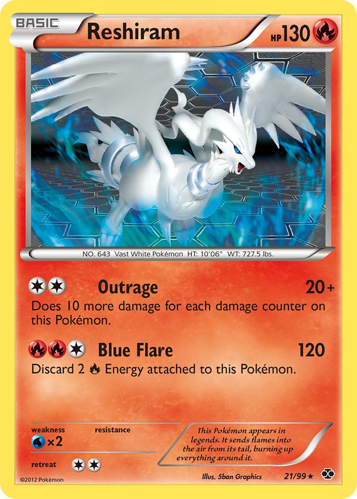 Reshiram (21/99) (Theme Deck Exclusive) [Black & White: Next Destinies] | Tables and Towers