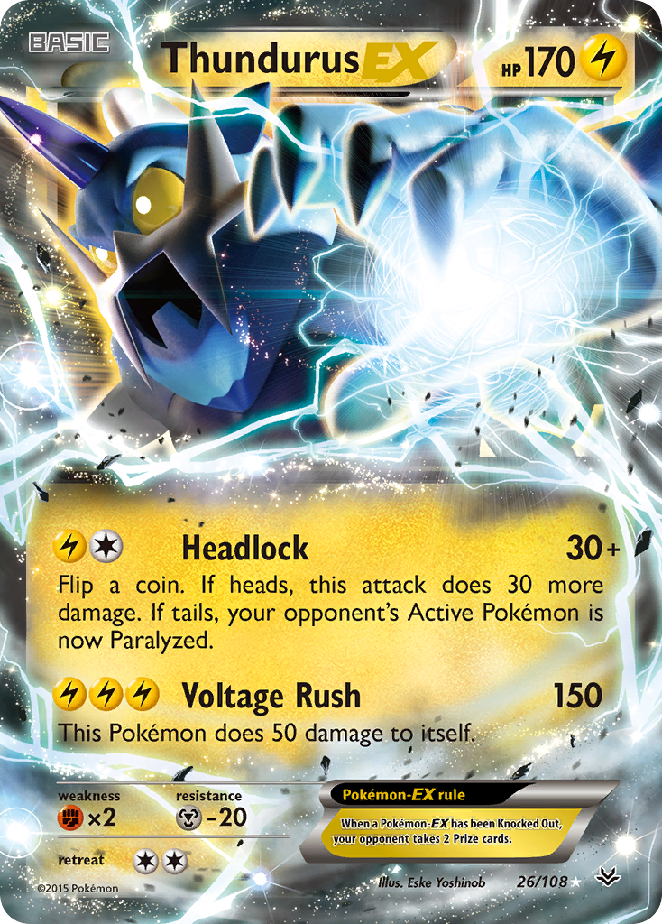 Thundurus EX (26/108) [XY: Roaring Skies] | Tables and Towers