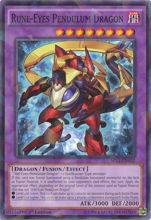 Rune-Eyes Pendulum Dragon [SP15-EN032] Shatterfoil Rare | Tables and Towers