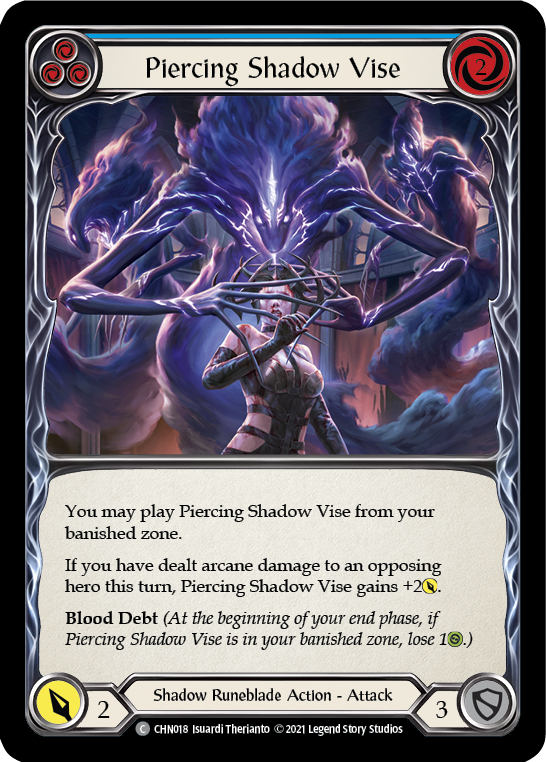 Piercing Shadow Vise (Blue) [CHN018] (Monarch Chane Blitz Deck) | Tables and Towers